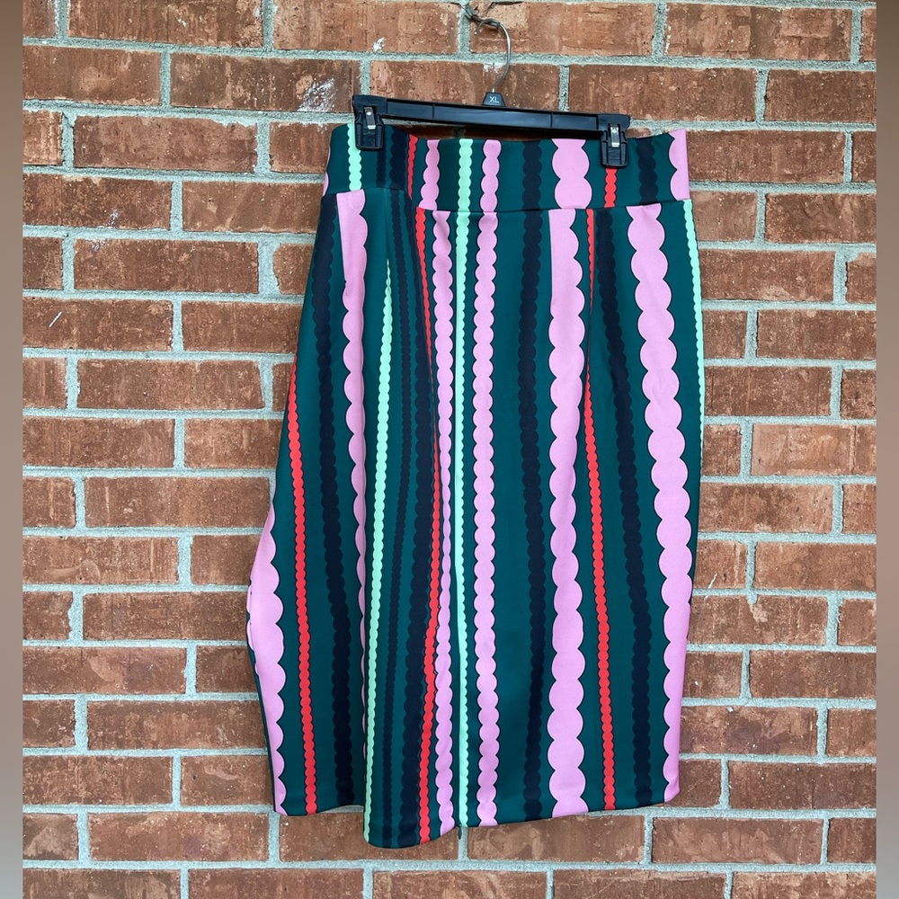 ELOQUII women’s plus pencil skirt size 22, vertical stripe multicolored pattern - Picture 2 of 7